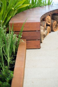 Boodle Concepts landscaping - Outdoor curve garden bench made in Melbourne, Kyneton